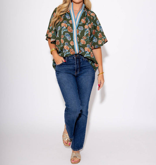 Thml - Garden Bloom Split Neck Top