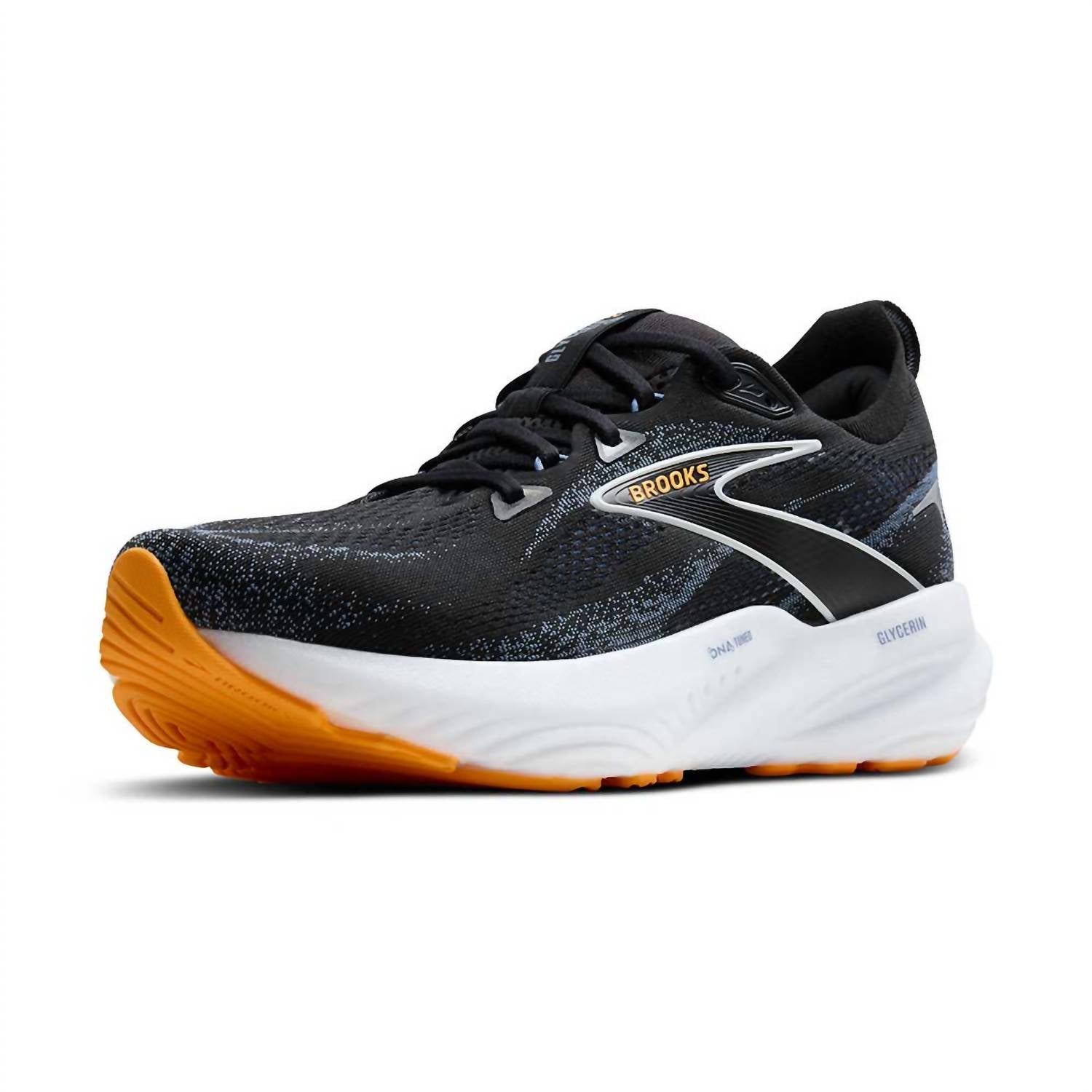BROOKS Men's Glycerin Gts 22 Running Shoes in black country blue orange pop 5 - men's shoe - alternate view