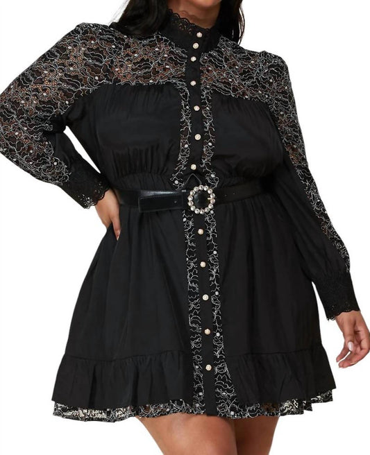 L'Atiste - Lace Long Sleeve Mini Dress