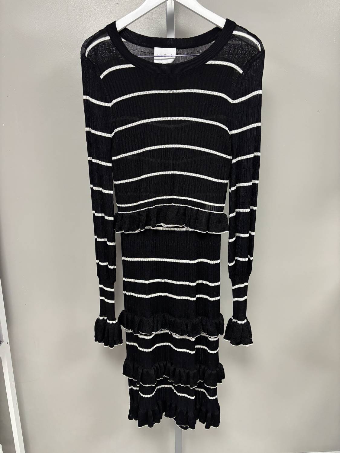 Mable - Women's Stripe Crop Top & Midi Skirt
