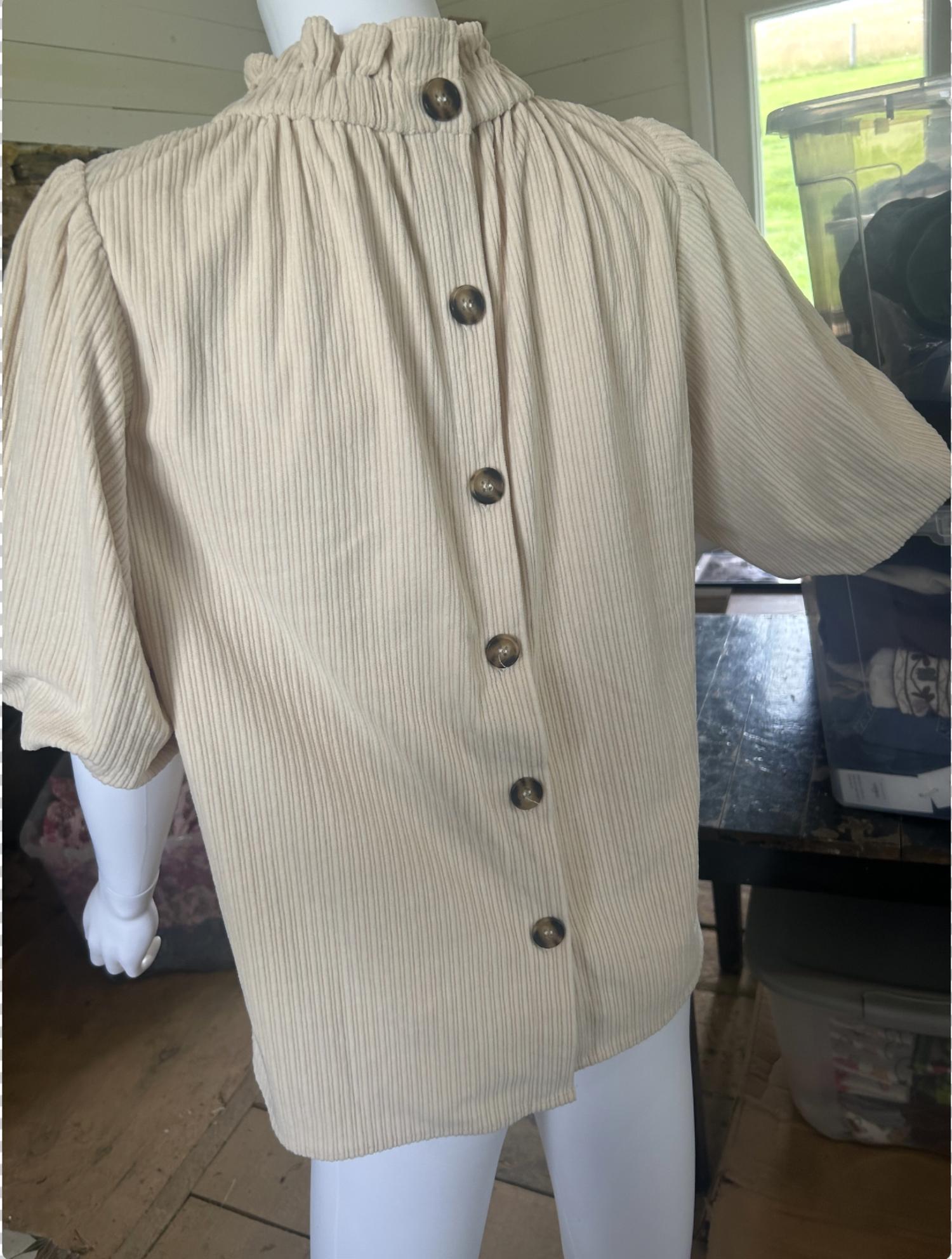 Thml - Women's Puff Sleeve Corduroy Top