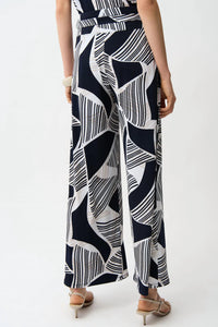 Joseph Ribkoff - Silky Knit Geometric Print Wide Leg Pull-On Pants