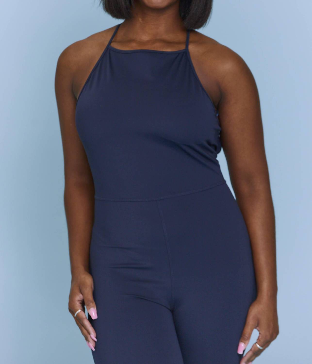 Le Lis - Holding On Halter Neck Flared Jumpsuit