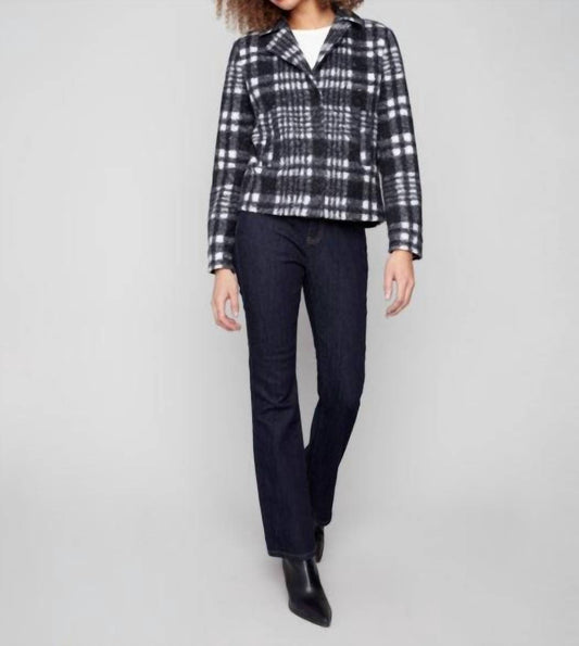 Charlie B - Plaid Bouclé Knit Short Coat