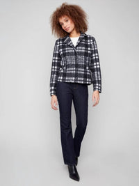 Charlie B - Plaid Bouclé Knit Short Coat