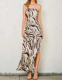 Dress Forum - Animal Print Chiffon Maxi Dress