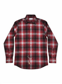 Gherardi Men's Long Sleeve Plaid Collared Shirt - men's long sleeve top