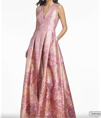 Sachin & Babi - Brooke Floral Mikado V-neck Ball Gown