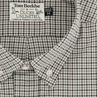 Tom Beckbe KNAPP COTTON TWILL SHIRT in khaki brown - men's shirt - detail view