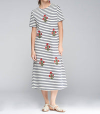 Vilagallo - Embroidered Clara Midi Dress