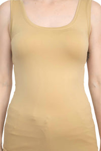 Alberto Makali - Scoop Neck Sleeveless Solid Spandex Top