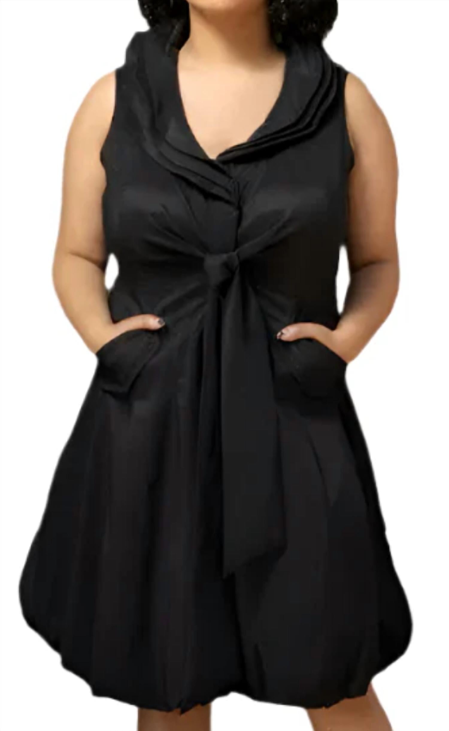 Samuel Dong - Triple Wired Collar Cross Tie Bubble Dress