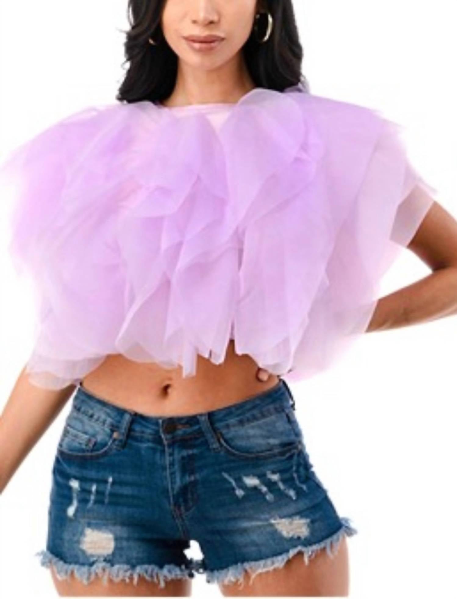 Love Highlight - Téa Sleeveless Ruffle Crop Top
