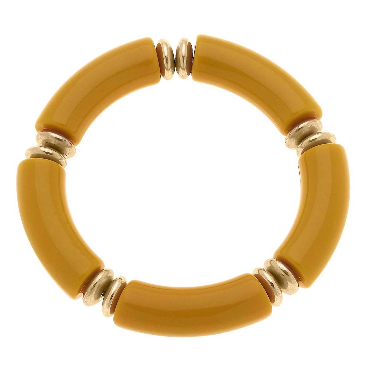 CANVAS Style Women's Lelani Disc Resin Stretch Bracelet in marigold - women's jewelry