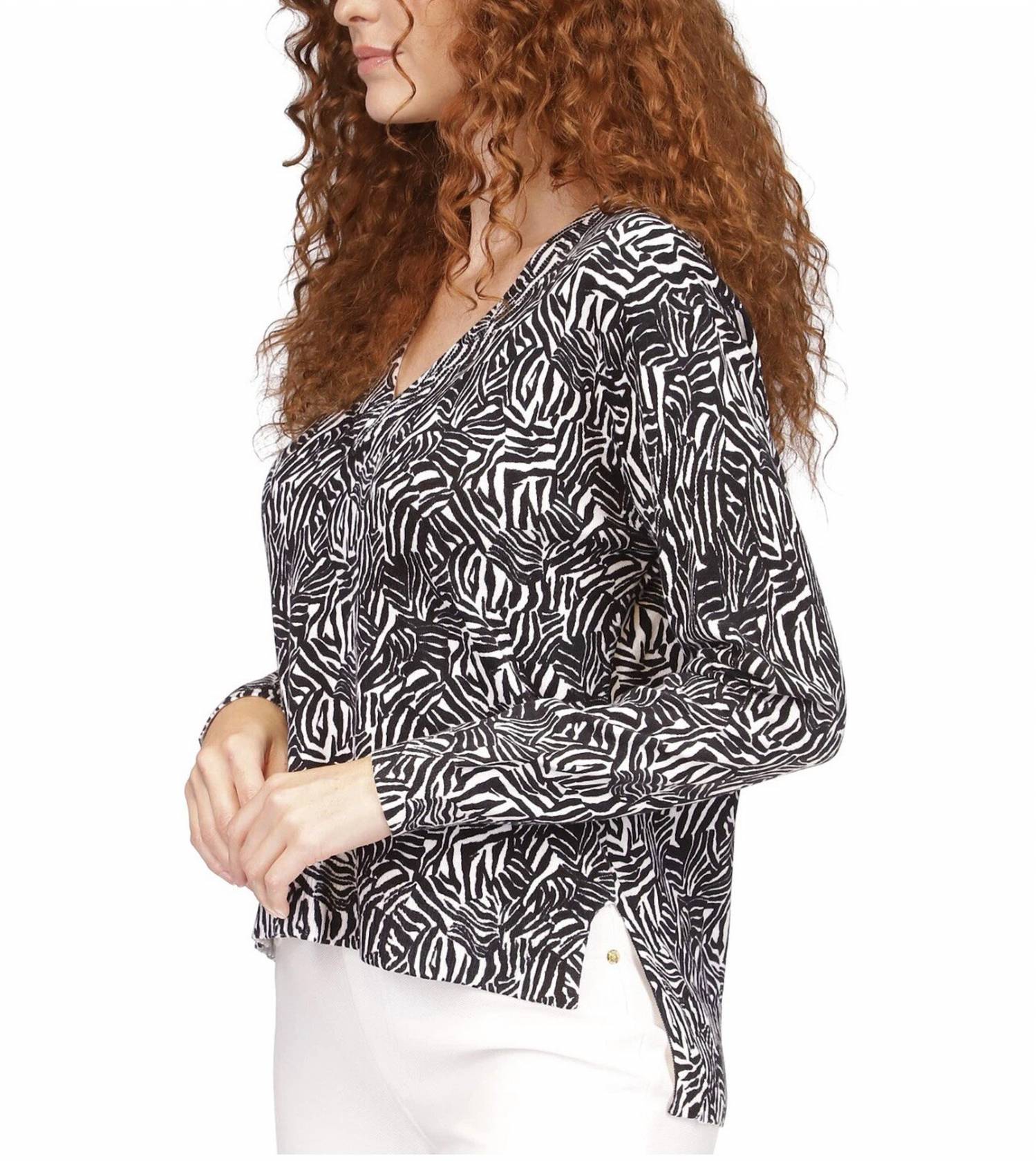 Michael Kors - Zebra Drop Hem Sweater
