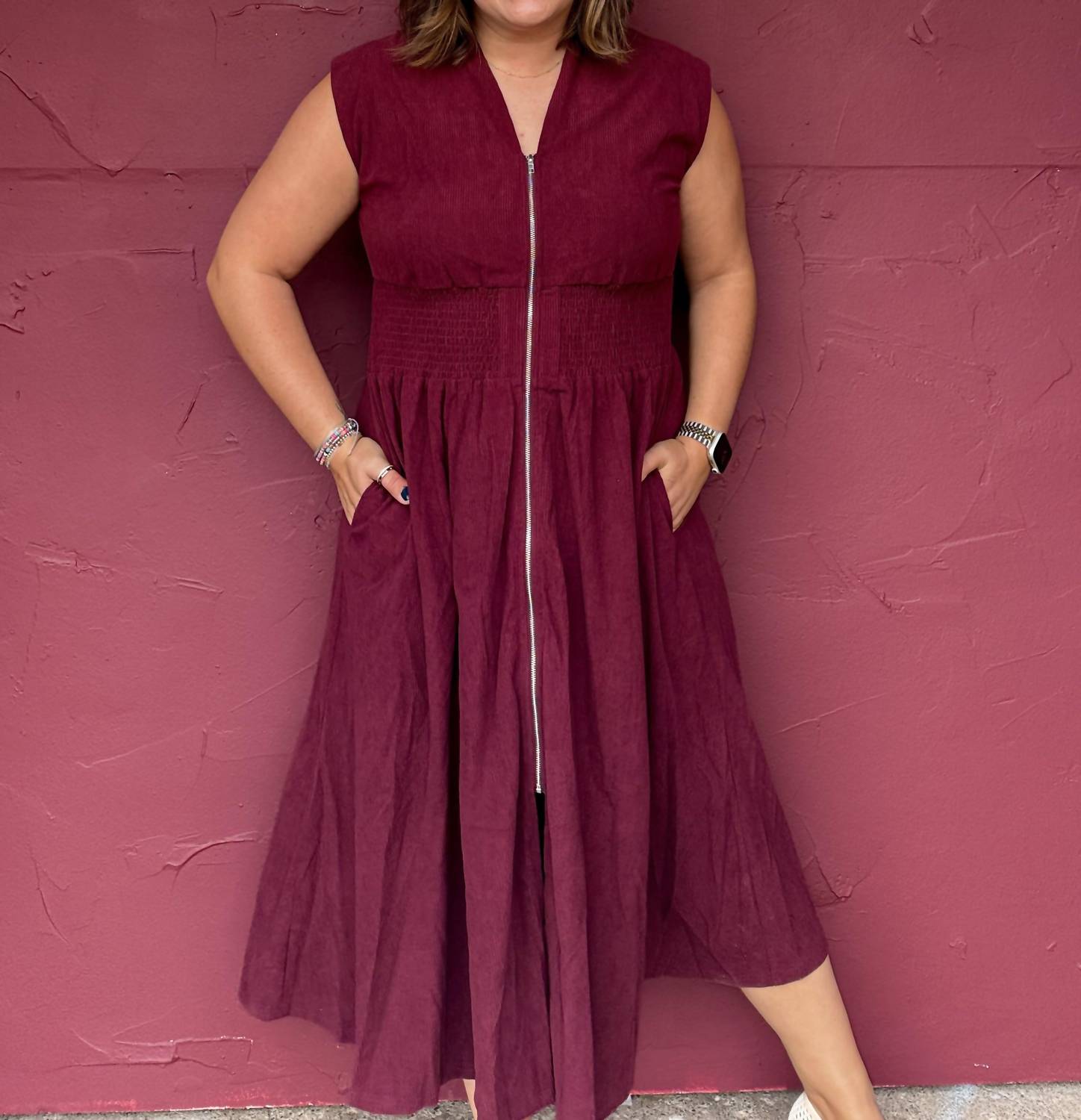 She + Sky - Corduroy Midi Dress