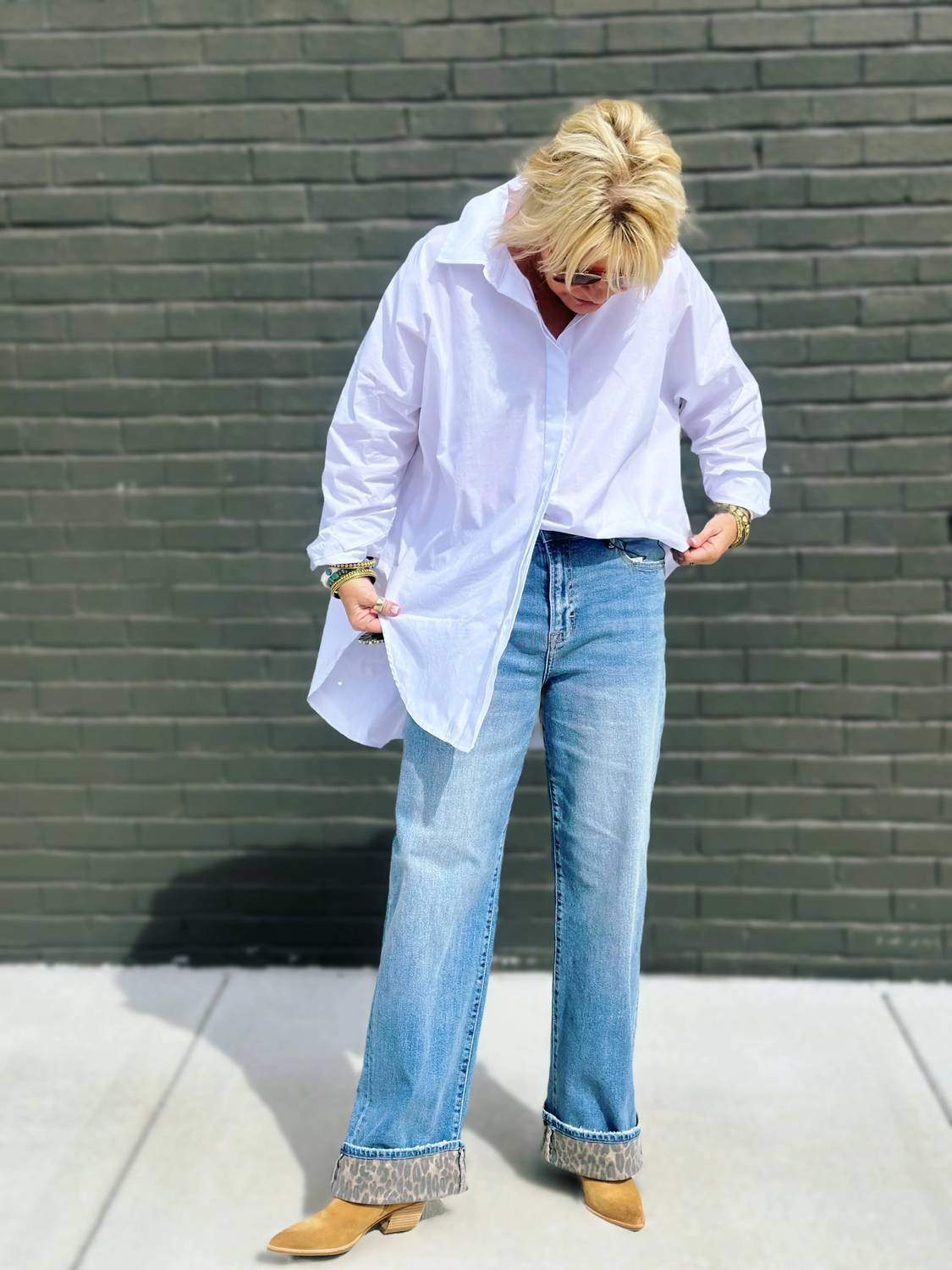 Hidden - Fearless Cheetah Cuff Straight Jeans