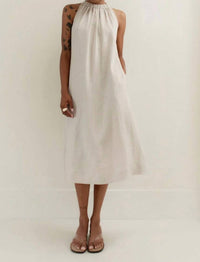 Paper Label - Lillian Linen Pocket Midi Dress