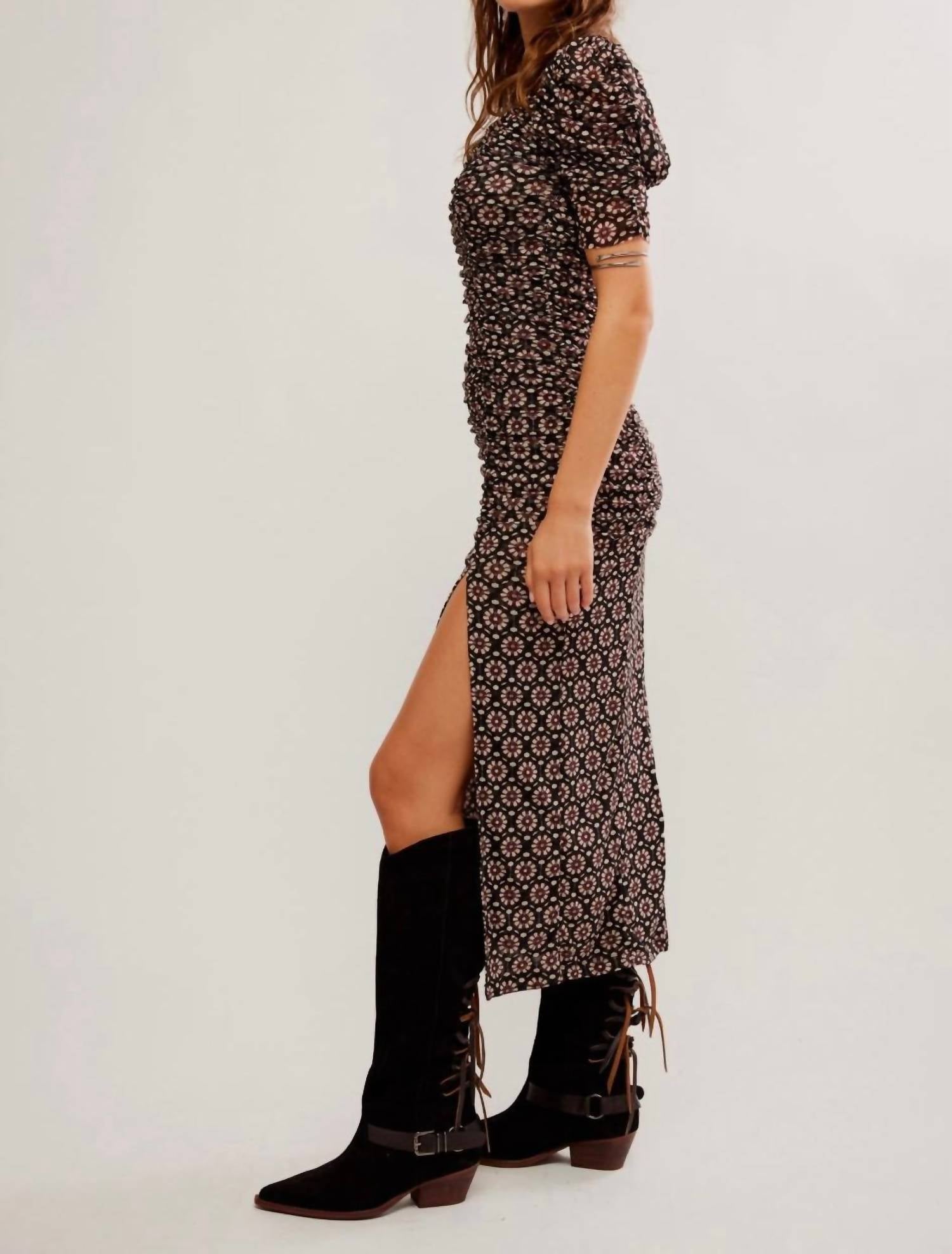 Free People Brielle Midi Dress in black - women's dress - detail view