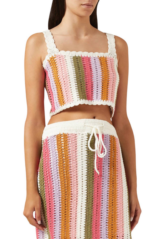 Minkpink - LITO STRIPE CROCHET TOP