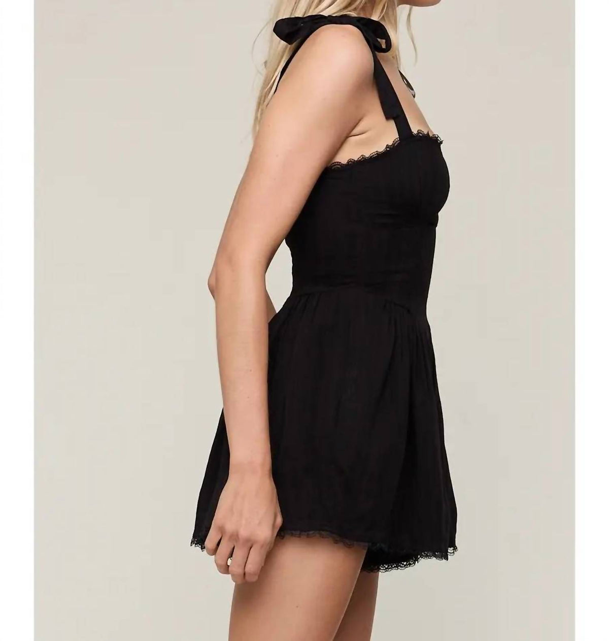 Sky To Moon - Larissa Strap Lace Trim Romper