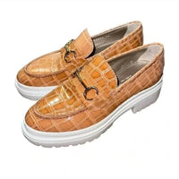 Agl - Women's Orietta Croc-embossed Leather Platform Loafer