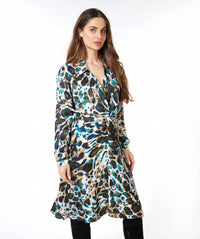 Esqualo - Astrid Animal Roots Twist Midi Dress