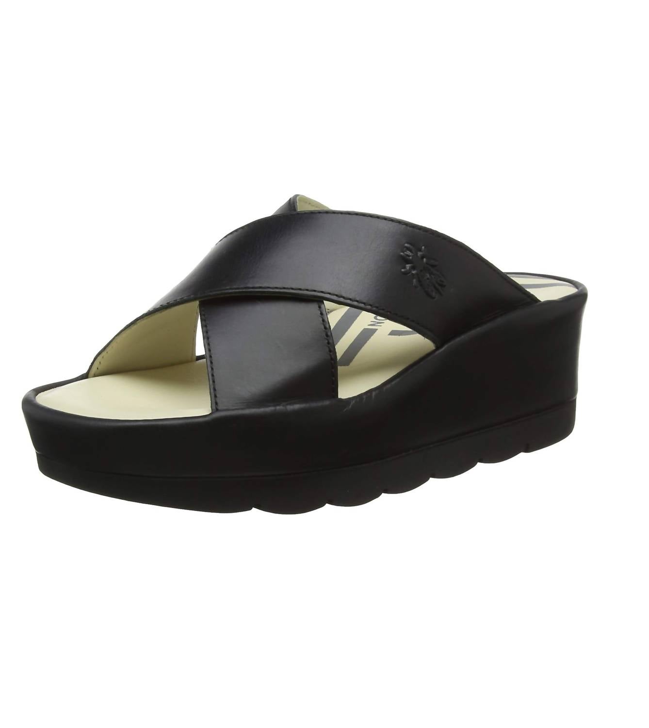 FLY LONDON Women's Begs Slide Sandal in black - women's sandal