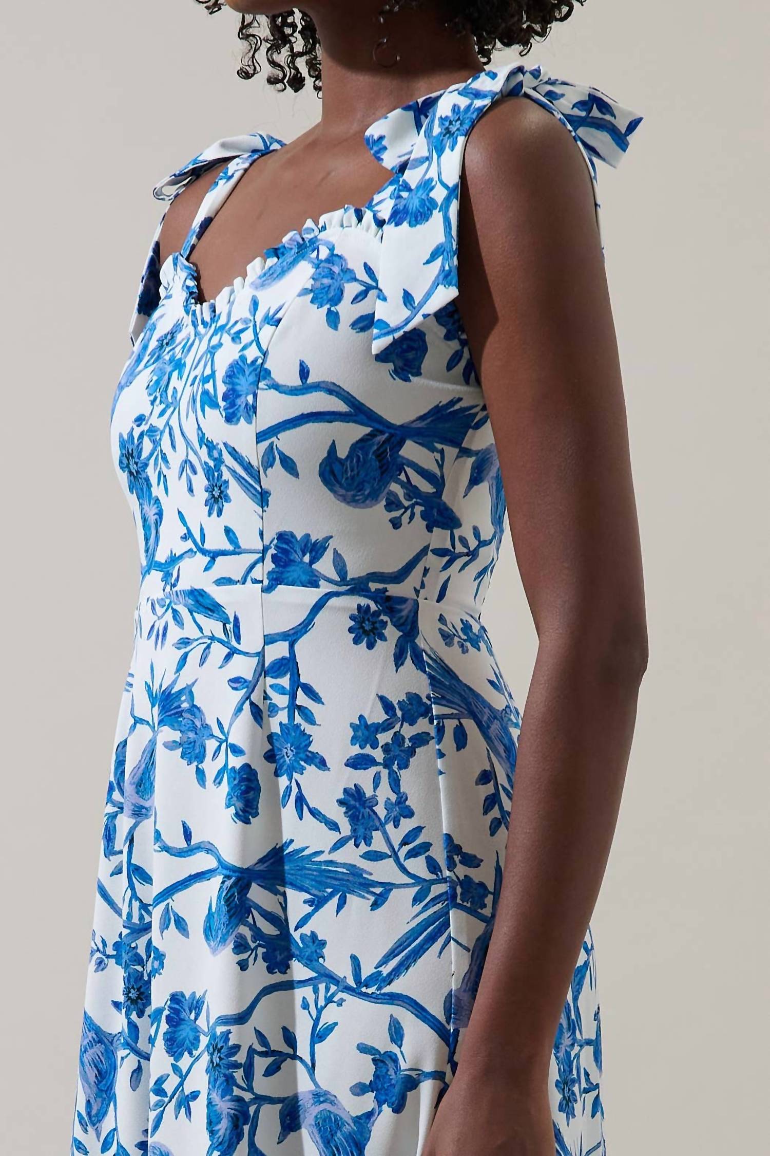 Sugarlips - Ciela Floral Baker Tie Strap Midi Dress