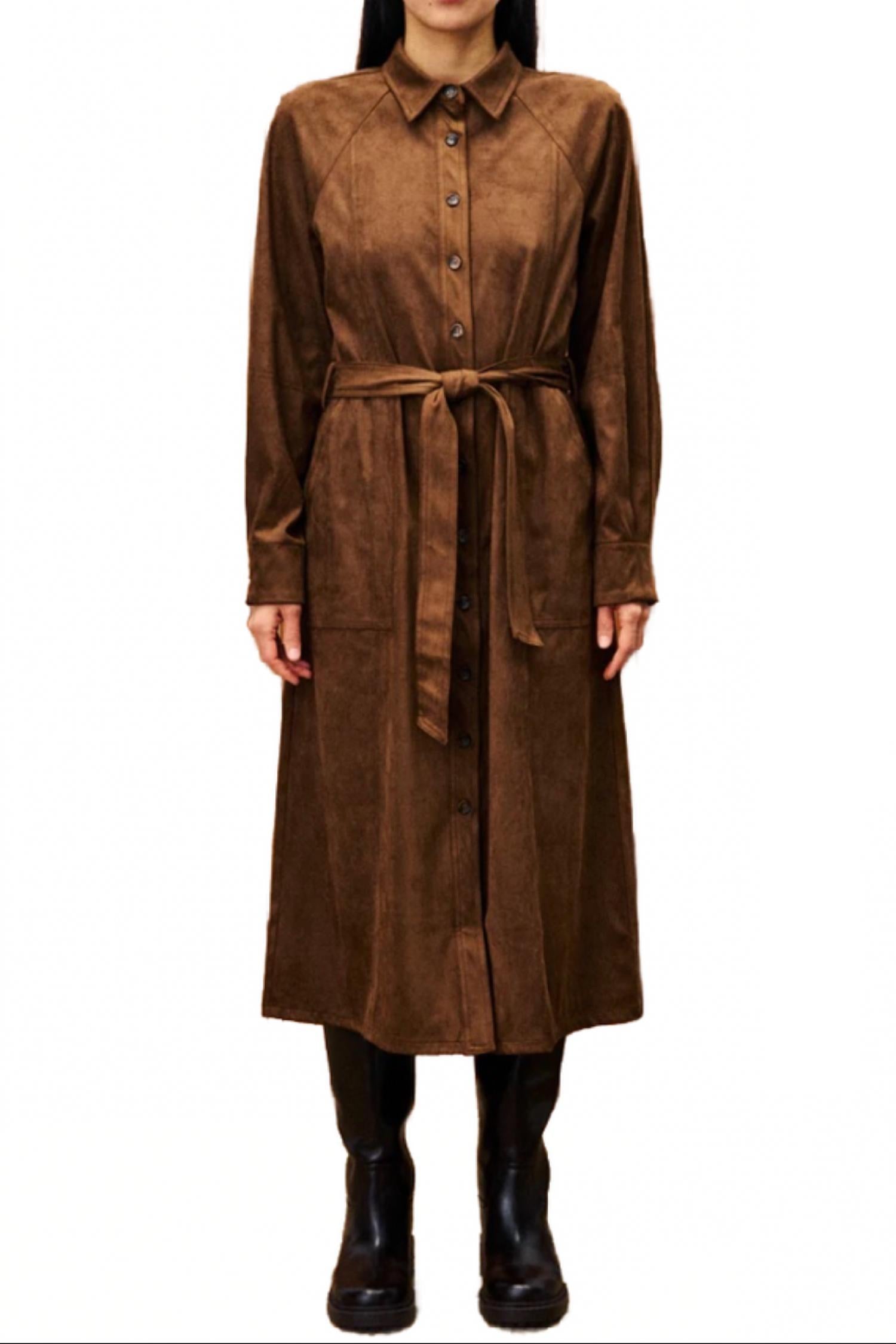 Frnch - Barbet Suede Long Sleeve Dress