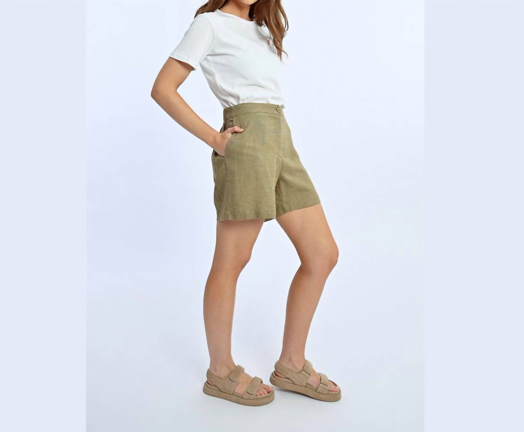 Molly Bracken - High Waist Linen Shorts