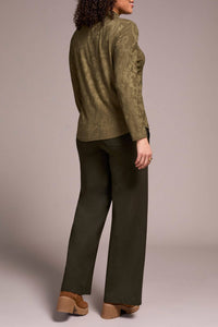 Tribal - Long Sleeve Mock Neck Jacquard Top