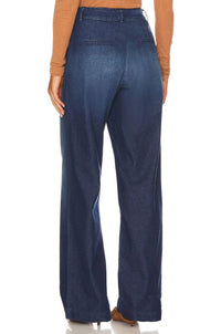 Eb Denim - Swan Pleated Wide Leg Denim Trousers