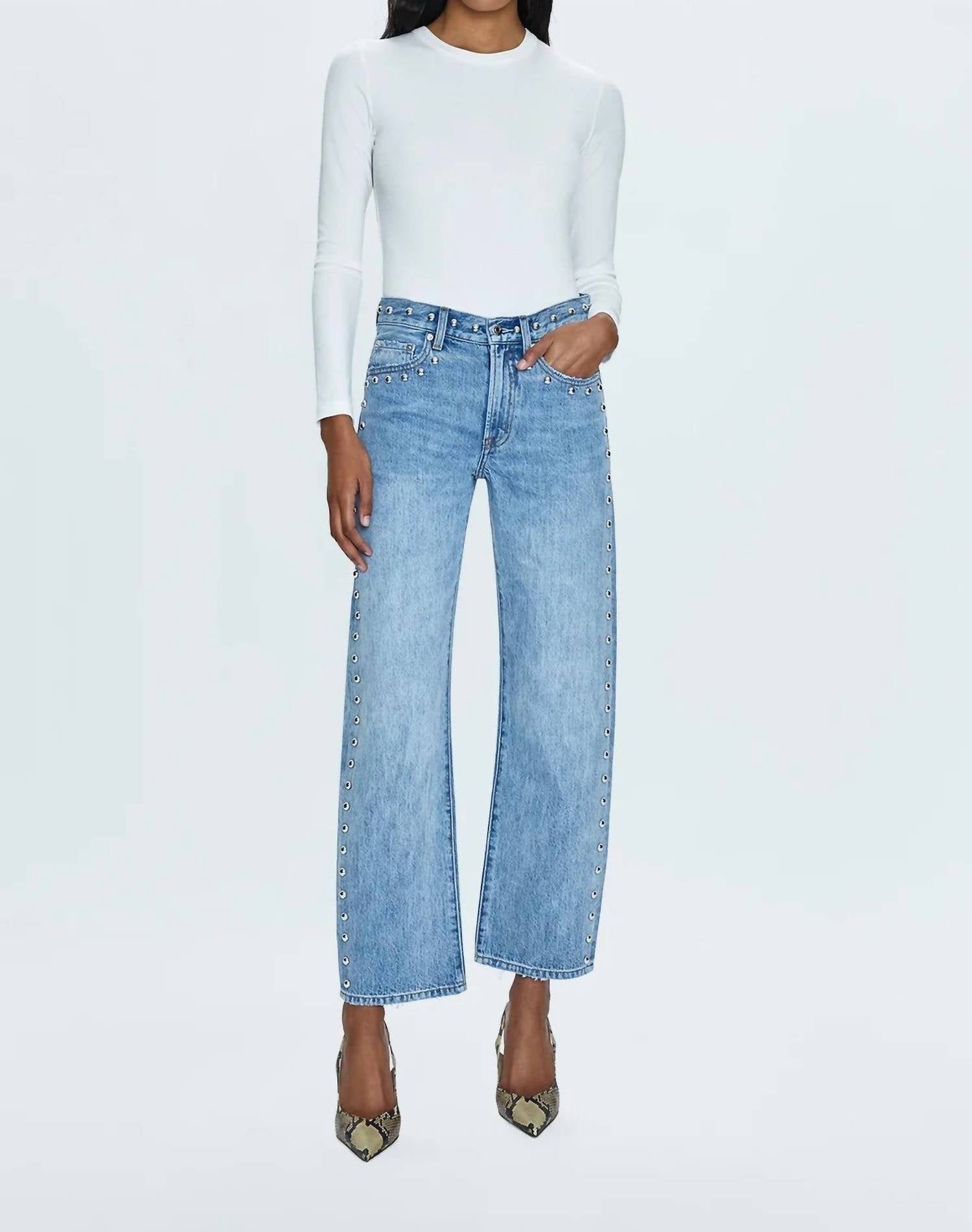 Pistola - Lexi Mid Rise Bowed Straight Jean
