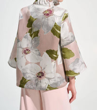 Joseph Ribkoff - Floral Jacquard Trapeze Jacket