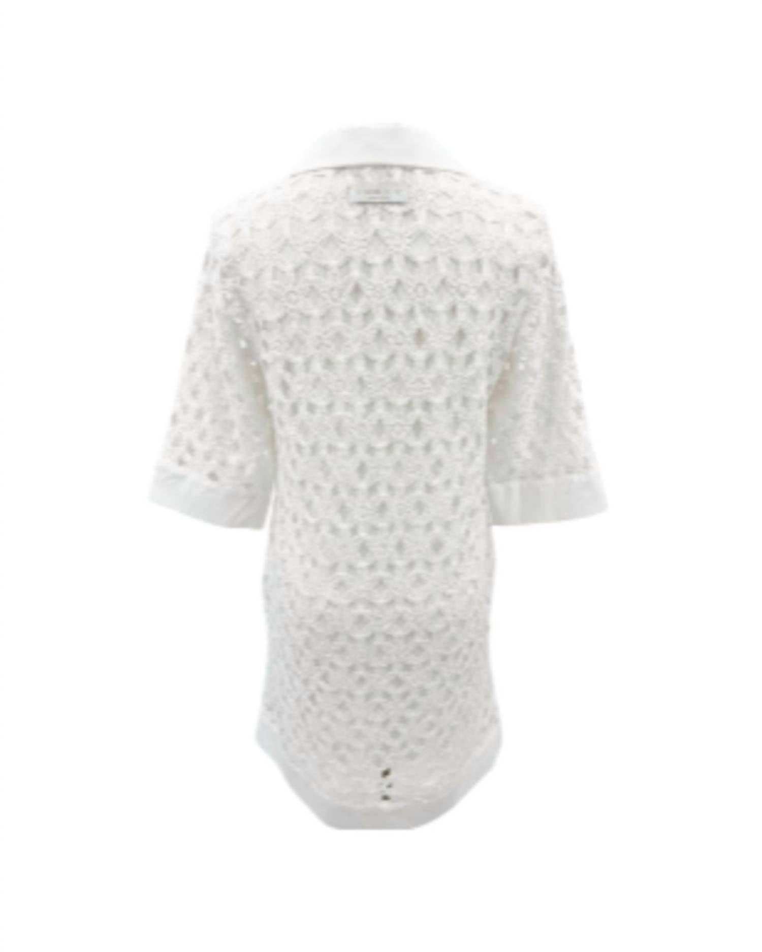 Jodifl Women's Crochet Collared Dress in white - women's dress - detail view