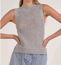 Elan - Luna Neck Knit Tank Top