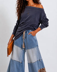 Little Secret Of Mine - Asymmetric Oversized Off-shoulder Tunic