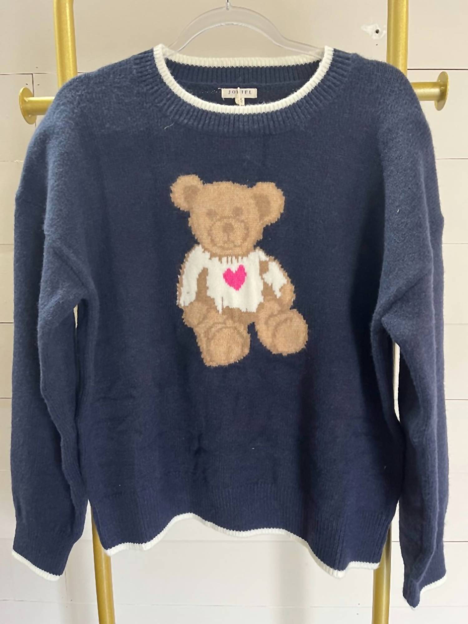 Jodifl Women's Pullover Sweater in navy white - women's sweater