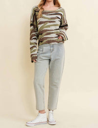Cloud Ten - Camo Boat Neck Sweater