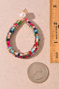 Merveille - Women's Stone Teardrop Dangle Earrings