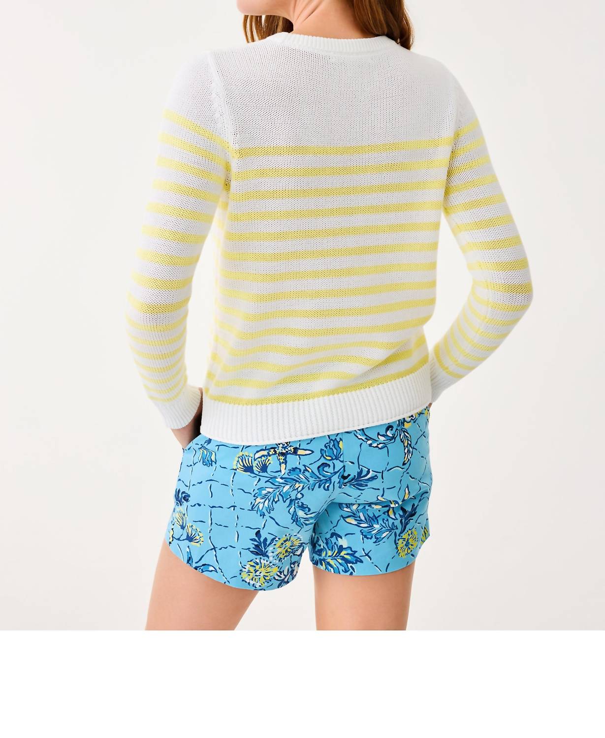 Lilly Pulitzer Kelsa Long Sleeve Sweater in resort white stay sunny - women's sweater - alternate view