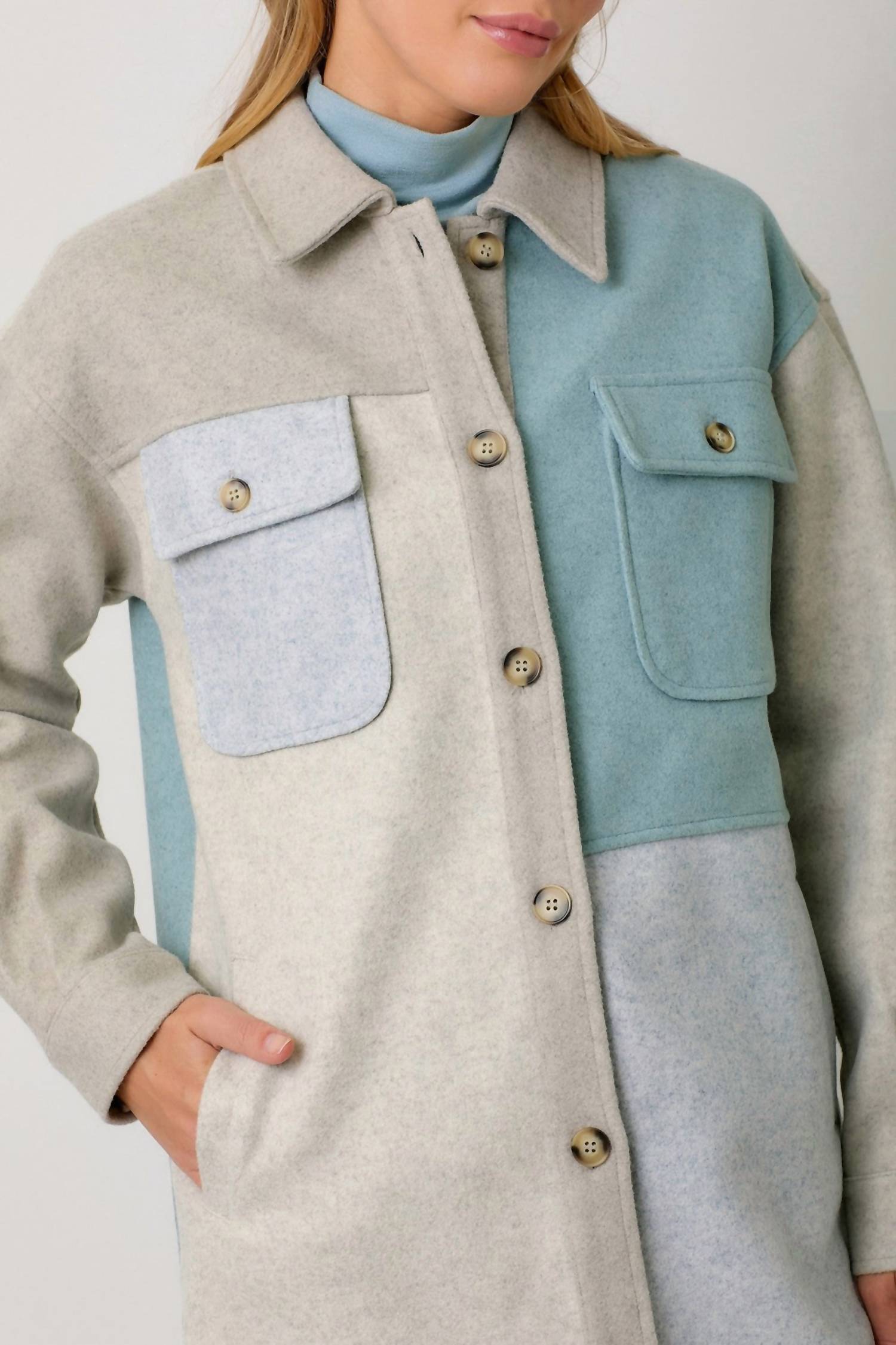 Mystree - Fae Color Block Shacket