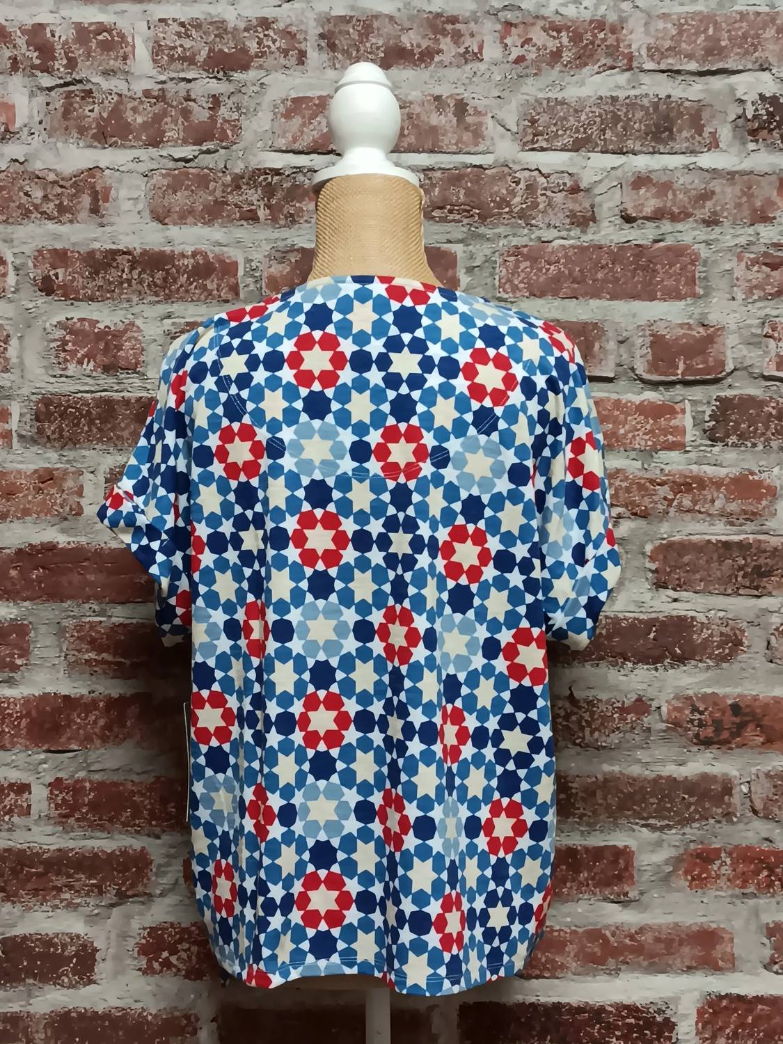 Multiples - Patriotic Short Sleeve Tie Waist Top