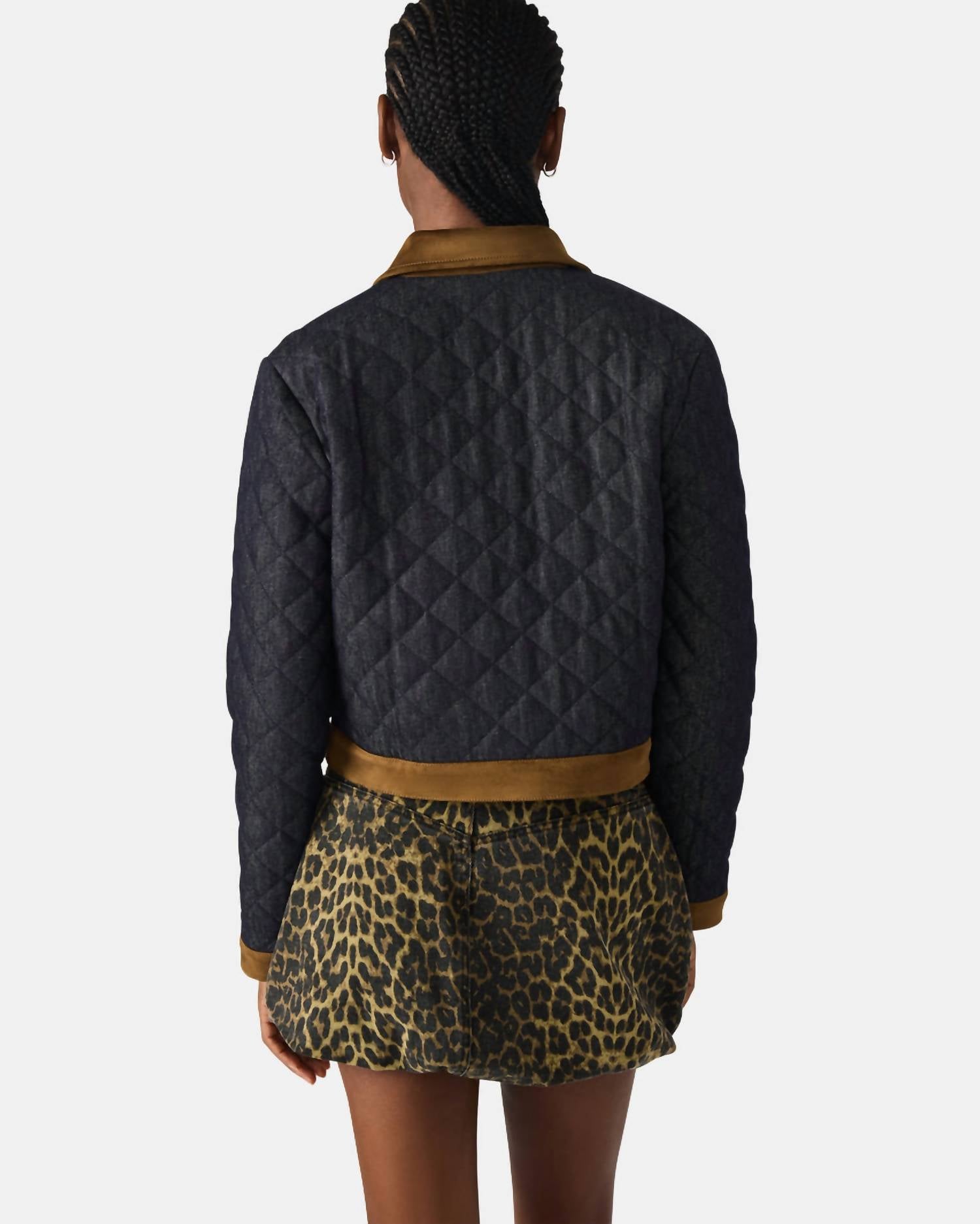 STEVE MADDEN Agatha Denim Jacket in dark indigo - women's jacket - detail view