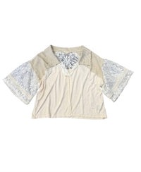 Pol - Women's Lace Ruffle Sleeve Top