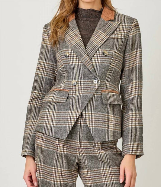 Mystree - Drew Plaid Double Breasted Blazer