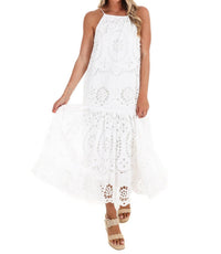 Heyson - Perfect Together Eyelet Halter Midi Dress