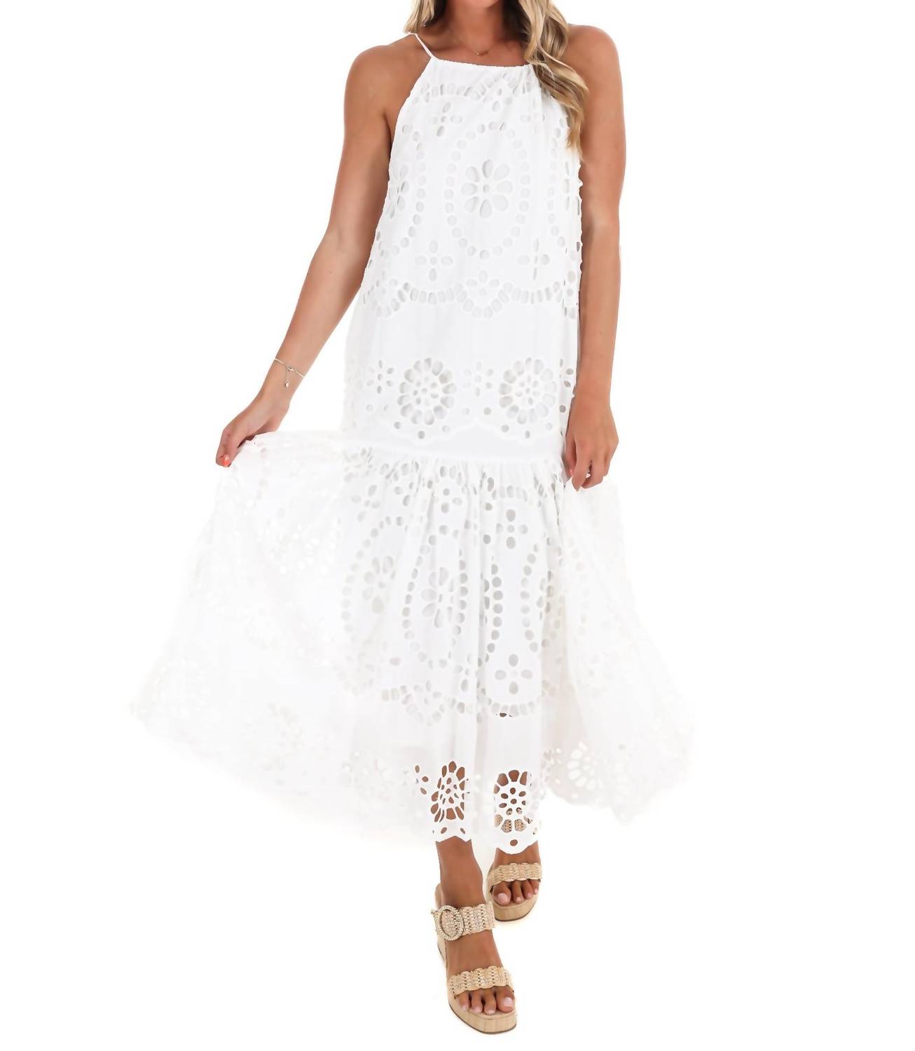 Heyson - Perfect Together Eyelet Halter Midi Dress