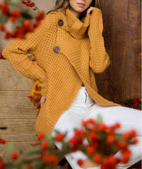 Main Strip - Cowl Neck Asymmetric Wrap Sweater